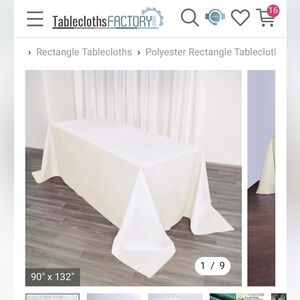 Ivory Polyester Rectangle Tablecloth